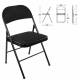 Стул складной  "Golf Plus CF-003 КОМФОРТ", чёрный каркас, чёрная ткань, 532889. Фото товара с разных ракурсов.