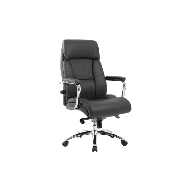Кресло из натуральной кожи  PREMIUM "Phaeton EX-502", хром, черное главное фото